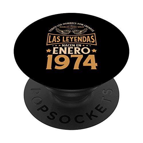 Cumpleaños Hombre Regalos Las Leyendas Enero 1974 PopSockets PopGrip Intercambiable