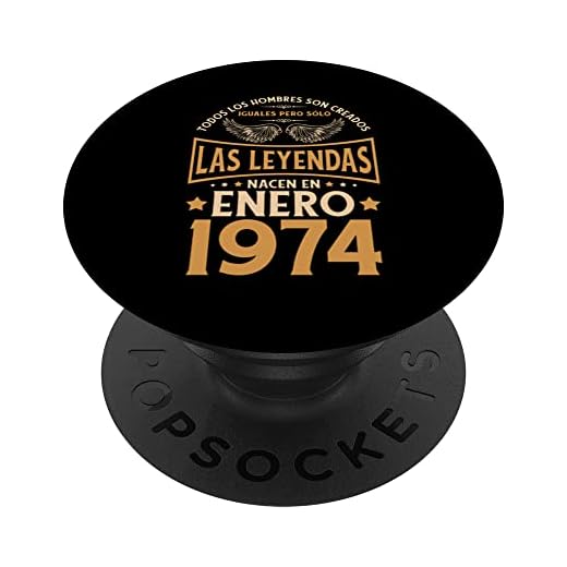 Cumpleaños Hombre Regalos Las Leyendas Enero 1974 PopSockets PopGrip Intercambiable