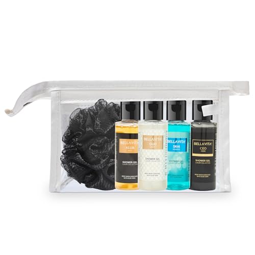 Image of Bella Vita Luxury Men Trial Mini Kit Skai Aquatic, OUD White, KLUB & CEO Man Body Wash Refreshing Shower Gel for Smoother Skin with Aloe Vera 55ml Each