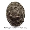 FACE MIRACLE Lace Hair Piece For Men Human Hair Replacement System For Mens Toupee Hairpieces Black Brown Blonde Toupee For Men Hair Unit 8X10#540 5# MEDIUM LIGHT BROWN+40% SYNTHETIC GREY #1