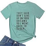 BLACKMYTH Women Graphic Tees Cute Casual T Shirts Light Green X-Large
