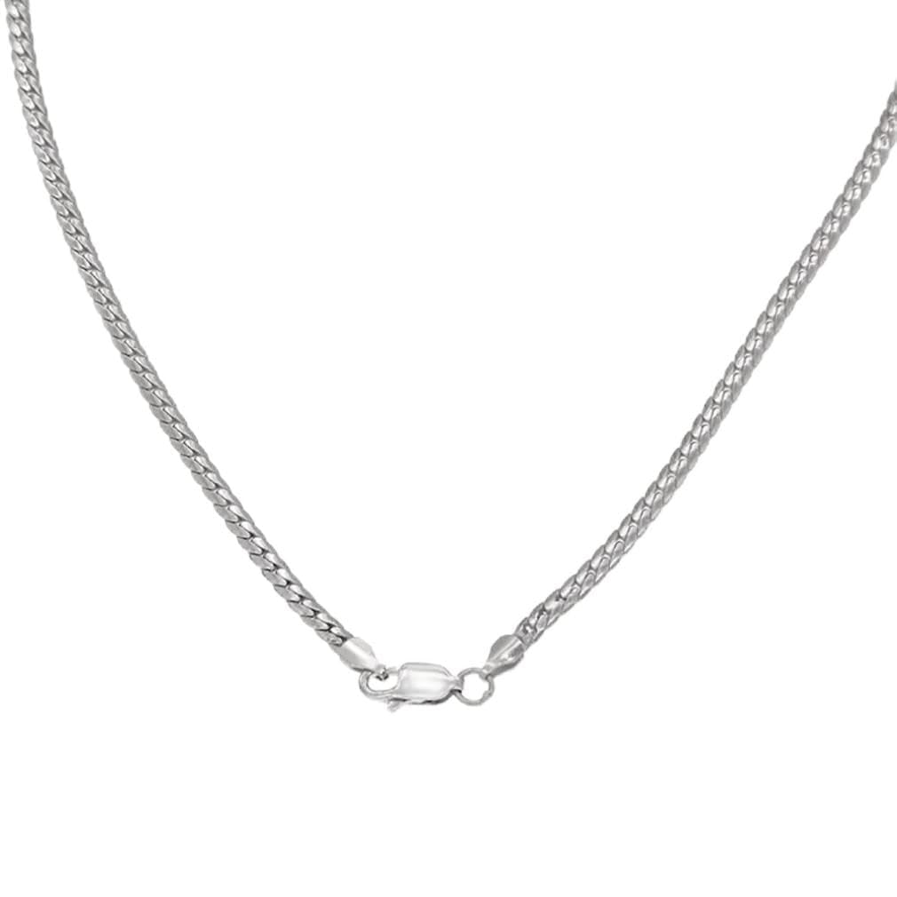 Chaîne en argent sterling 925 pour hommes et femmes, collier serpent plat de 2,5 mm - 7
