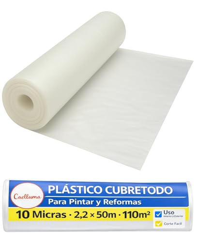 Plástico Cubretodo para Pintura Profesional Transparente Reciclado con y sin Adhesivo para Protección de Muebles Suelos Puertas y Ventanas