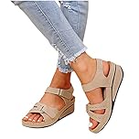 Womens Orthopedic Sandal, Comfort Wedge Sandals for Women, Orthotic Open Toe Ladies Sandals, Summer Anti-slip Platform Beach Shoes, Cushion Walk Leather Sandals with Arch Support Outdoor Sandal