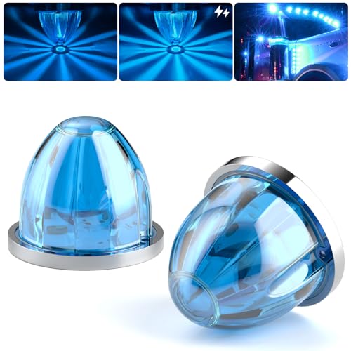 BJZ 2Pcs Ice Blue Watermelon LED Strobe+Constant Marker Lights Dual