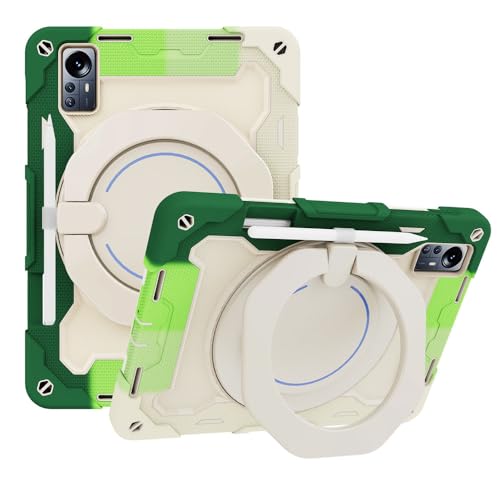 Coque Xiaomi Pad 5 Pro 12.4 JZ avec support rotatif et porte-stylet vert