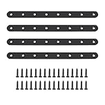 Sayayo Metal Brackets for Wood Mending Joining Plates Flat Straight Brace Sleeper Brackets, 4MM Thickened Stainless Steel Matte Black, 4PCS (250 X 19MM)