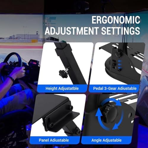 Soporte plegable ajustable para volante de carreras con barras de refuerzo para una mejor experiencia de cabina, soporte universal para volante