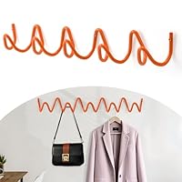 Bumtosc Coat Rack Wall Mount, Creative Wave Wall Hooks 20KG Capacity, Easy Installation, Multi-Purpose Hooks for Coat, Hat, Bag, Umbrella (Orange, 49cm x 7.5cm (19.29\" x 2.95\"))
