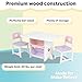 KidKraft Wooden Heart Table & Chair Set with 4 Storage Bins, Children's Furniture – Pink, Purple & White, Gift for Ages 3-8