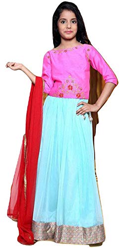 GOVERDHAN Light Sky Blue Lehenga Choli 
