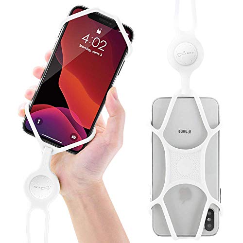 Image of Universal Cell Phone Lanyard Case, Silicone Neck Strap Smartphone Case for iPhone Xs Max XR X 8 7 6S Plus Samsung Galaxy S10 S9 S8 Note 9 Pixel 3 XL, Phone Tie Series (White)