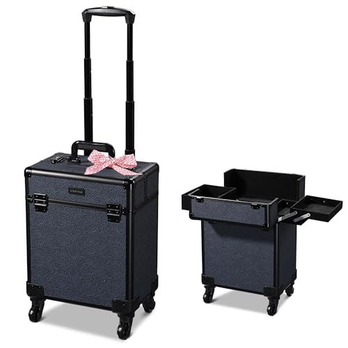 【宮廷芸術限定】BYOOTIQUE 中型 メイクキャリーケース キャスター付き 鍵付き 大容量 プロ用 メイクボックス 多機能 スライドトレー 仕切り コスメボックス 化粧品箱 メイク収納 美容師 化粧 収納 ネイル 収納 メイク道具キャリーケース お出か