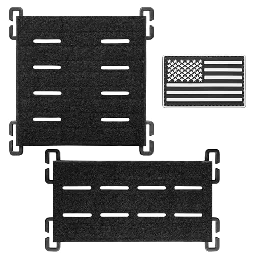 Molle Hook & Loop Tactical Pad Panel Attachment,2 Pack Laser Cutting Molle Patch Display Holder Adapter for Backpack