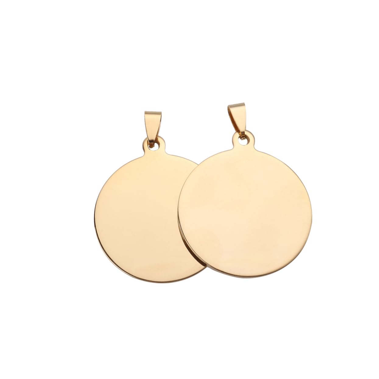 BESPORTBLE 2pcs Pet Id Tags 25mm Gold for Dogs Cats Scratch-Resistant Blank Pet Id Tags for Cat Accessories