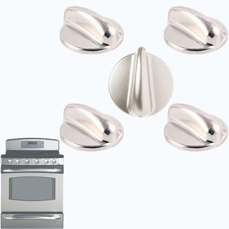 Updated WB03K10303 Stove Knobs Replacement for GE Profile Cooktop & Oven Range, Heavy-Duty Metal Burner Control Knobs, Fit WB03K10208, AP4980246,1810427, etc 5 Packs (Not Universal) view 2