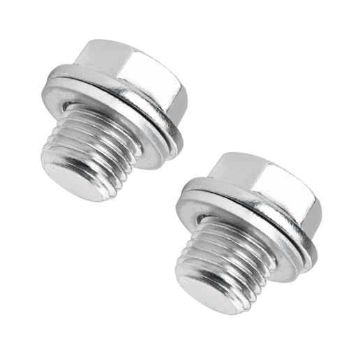 JNNJ 2 Piezas Tapón De Drenaje De Aceite Universal, Tapón Drenaje Aceite Con Anillo De Sellado, Tapón Roscado Colector Aceite, Tornillos Drenaje Motor Acero, Para Coches Motocicleta Barco(M14)