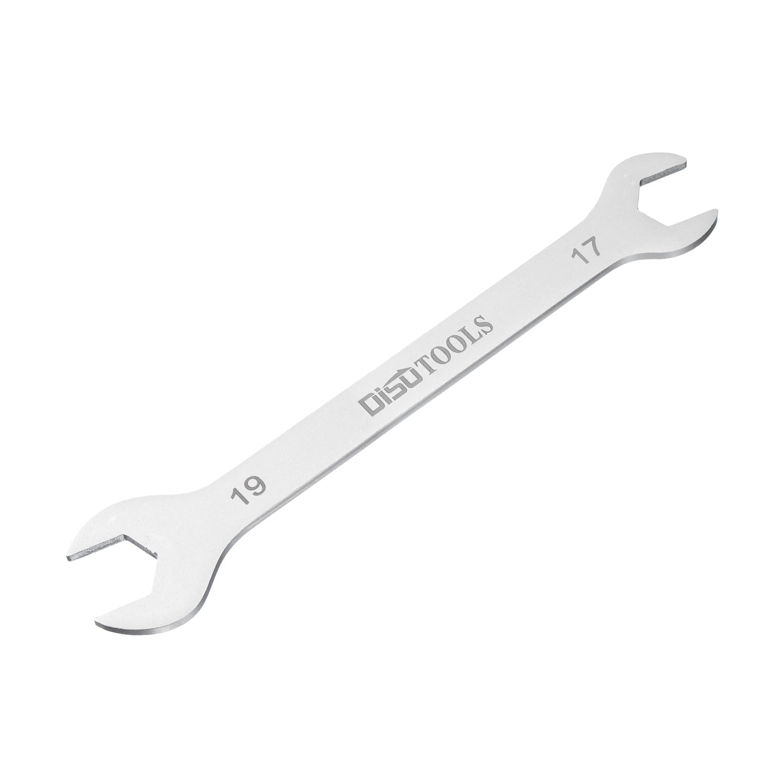 uxcell Thin Open End Wrench 17mm x 19mm Metric Sandblasting Plated 3cr13 Stainless Steel, Double Ended Slim Spanner for Household Maintenance and