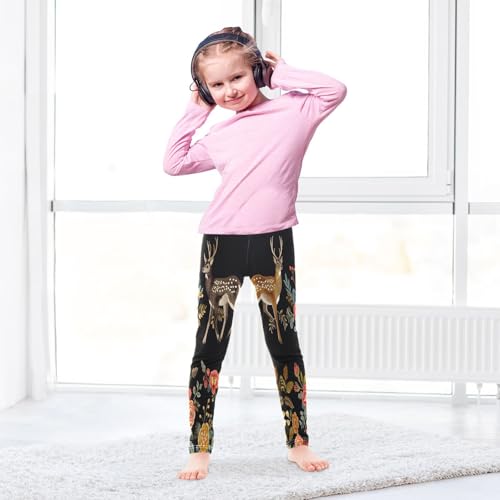 Bolaz Toddler Girls Leggings Printed Yoga Pants Leggings Deers and Roses for Kids4