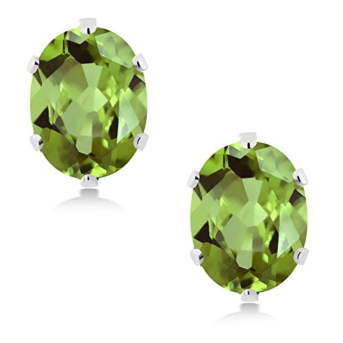 Gem Stone King 2.60 Cttw Green Peridot Stud Earrings For Women Men | 925 Sterling Silver | Gemstone Birthstone | Oval 8X6MM | Fine Jewelry Gifts for Her Mom Women Wife3