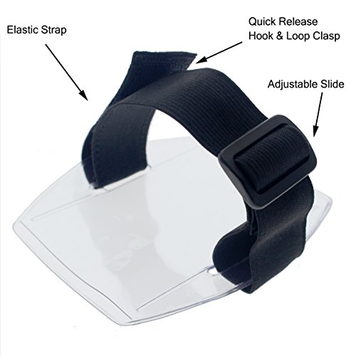 Armband Badge Holder With Black Adjustable Elastic Arm Band & Hook And Loop Fastener By Specialist Id (1 Sold Individually, Black) #TOP3