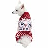 Blueberry Pet Ugly Christmas Reindeer Dog Sweater Turtleneck Holiday Family Matching Clothes for Dog, Tango Red & Navy Blue, Back Length 8, Warm Winter Outfit for Small Dogs