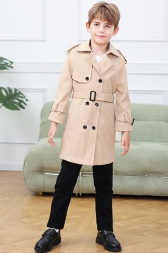 Image of Cromoncent Kids Rain Jacket, Raincoats Lightweight Waterproof Trench Coat for Boys Girls