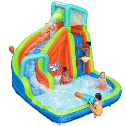 Bestway H2OGO Turbo Splash Water Zone Mega Water Park | Inflatable Slide, Climbing Wall, Splash Pool | Great for Kids Ages 5+