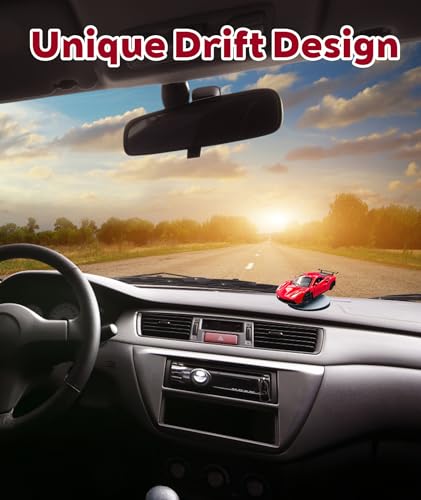 Image of Drifting Car Dashboard, Car Model with Self Adhesive Stylish Car Dashboard Accessories for Home Decor Birthday Gift Ideal for Automotive Enthusiasts (Red)