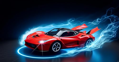 Image of Umadiya Rechargeable Remote Control Sports Car with Openable Doors Rc Car with Led Lights for Kids Super Sports Car High Speed Rc Car Toy Big Size 3-10 Years Old Kids,Multicolor