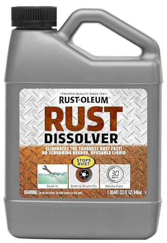Rust-Oleum Rust Dissolver Soak & Bath | Heavy-Duty Corrosion Remover for Metal Tools Cars Bikes Grills Bolts Firearms & More | Quart