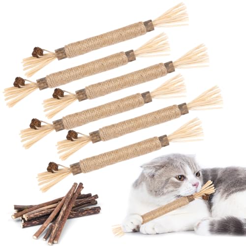 OSDUE Katzenminze Sticks, 21 Stück Matatabi Kausticks mit Ball Katzenminze Spielzeug Katzen Kauhölzer Sticks für Katzen Zahnpflege & Gegen Mundgeruch Natürlich Sicher Katzensticks Kausticks Set