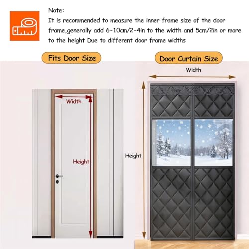 Rideau de porte isolant thermique magnétique café W85xH200cm pour entrée