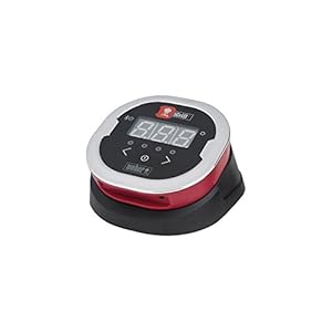 Weber iGrill 2 Smartes Grillthermometer mit Bluetooth/Kompatibel mit allen Grills über die Weber iGrill App, LED-Display, 200 h Batterielaufzeit, Anschluss für bis zu vier Fühler, 5,6 x 8,1 x 5,6 cm