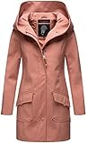 MARIKOO Damen Softshell Jacke Winterjacke wasserabweisend Outdoor lang B856 [B856-Maylee-Terracotta-Gr.XXL]