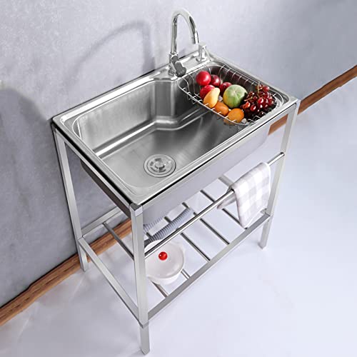 Vardeau Edelstahl Küchenspüle, Freistehende Einzelbecken Spülbecken,...