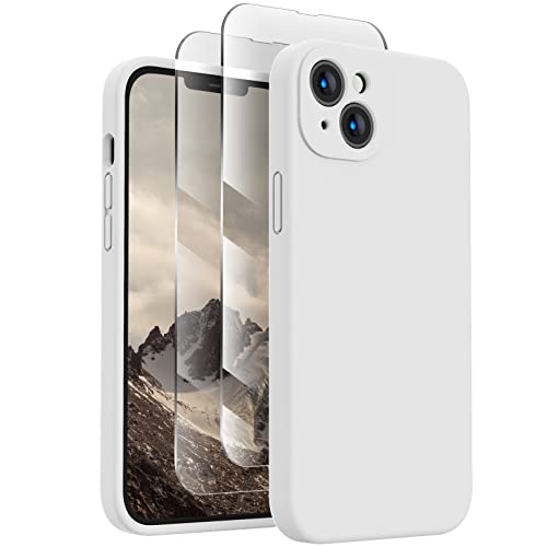 Image of FireNova Designed for iPhone 13 Case, Silicone Upgraded [Camera Protection] Phone Case, Soft Anti-Scratch Microfiber Lining Inside, 6.1 inch, White