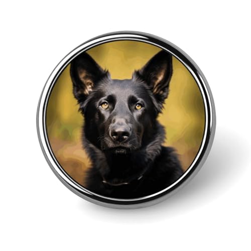 Round Brooch Pin Decoration Clothing Brooch Fashion German Shepherd Dog Lapel Pin Decorative for Party Wedding Gift Women/men Gift
