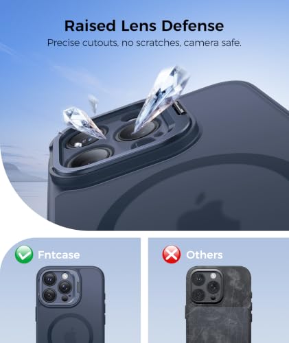 Image of FNTCASE for iPhone 16 Pro Case with Stash Stand for MagSafe Deep Blue