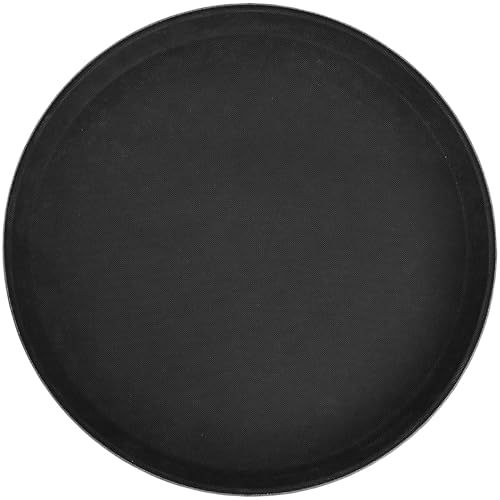 Winco TFG-14K Round Fiberglass Tray with Non-Slip Surface 14-Inch Black