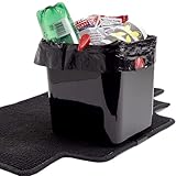 Car Trash Can - Spill Proof Car Garbage Can 1.4 Gallon Good Plastic with Stability Floor Mat Clip...