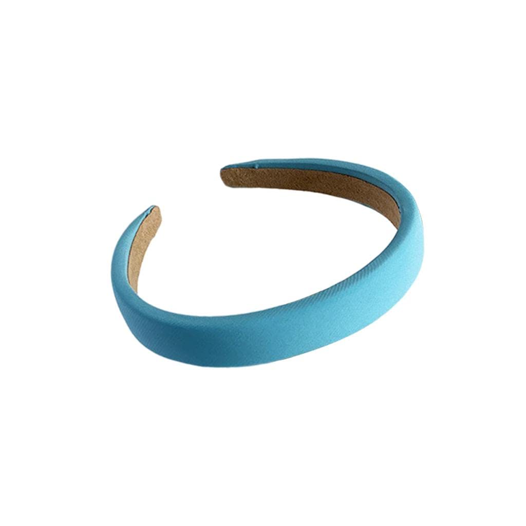 Elastic Stretch Wide Headband Running Turban Girl Soft Head Wrap bright blue-image-30