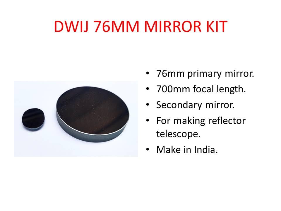 Dwij 76mm reflector telescope primary and secondary mirror kit, 700mm focal length. - Image 3 thumbnail