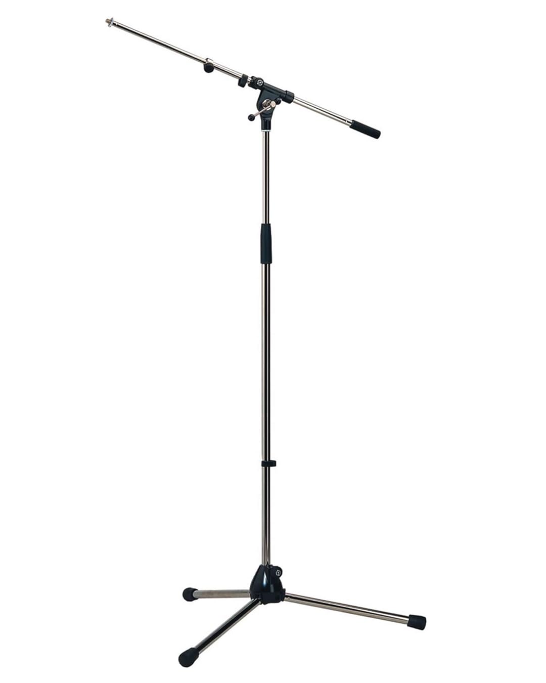 K&M 21090 base per microfono nero cromato, in acciaio, braccio girevole, estensione fino a 74,5 cm - 90-160 cm di altezza - raccordo filettato 3/8