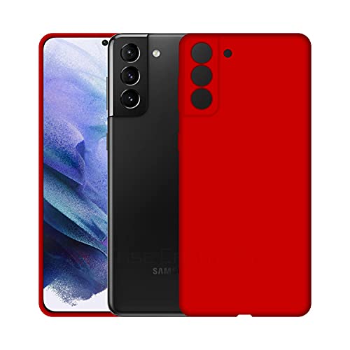 Image of Case Creation Luxurious OG Series for Samsung S21 Plus Case Cover,Anti-Dirty Slim Case Frosted Matte Cute Candy TPU Raised Bezel (Splash of Color) Back Cover for Samsung Galaxy S21 Plus - Glamour Red