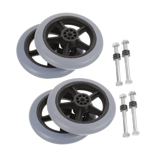 POPETPOP 4個 車椅子の車輪 車椅子の前輪 車椅子の小車輪交換 車椅子部品 車いす部品の駆動 車椅子フロントキャスター 車椅子の部品と付属品 車椅子キャスター 前輪 Pvc+スチール