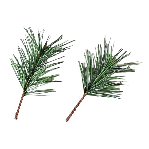 Ramas de pino artificiales | Agujas de pino de plantas verdes, púas falsas para guirnalda de Navidad, hogar, jardín, fiesta, decoración de pared