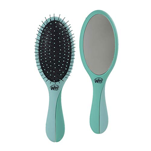 Wet Brush Hair Brush Mirror Original Detangler - Teal Color - Exclusive Ultra-soft IntelliFlex Bristles - Detangle With Less Damage To Hair For All Hair Types - For Women, Men, Wet And Dry Hair