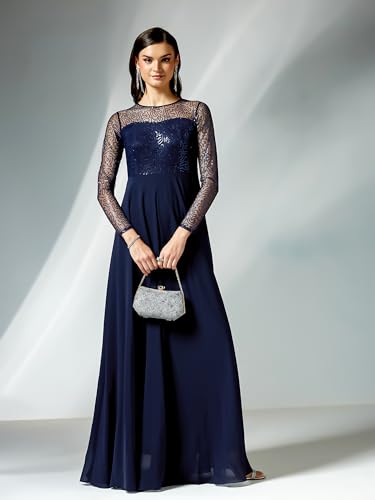 Image of Miss Chase Women's Long Sleeve Sequin Maxi Dress