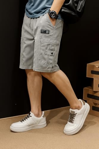 Image of INKKR Men Shorts || Men Shorts Cotton || Men Cargo Shorts Casual Comfort Breathable Knee Length Cotton Shorts